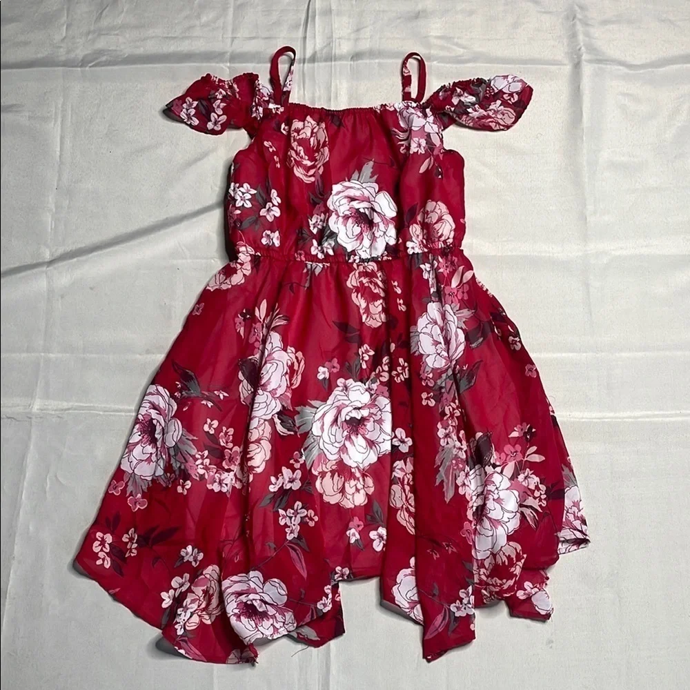 PLACE Red Floral Off-Shoulder Dress